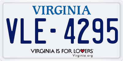 VA license plate VLE4295