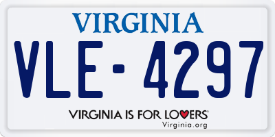 VA license plate VLE4297
