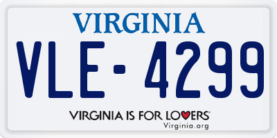 VA license plate VLE4299