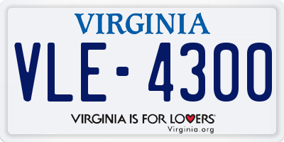 VA license plate VLE4300