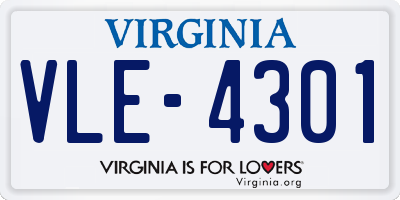 VA license plate VLE4301