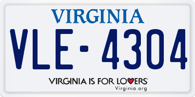 VA license plate VLE4304