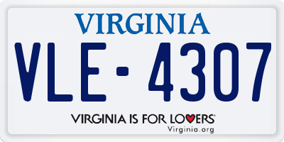VA license plate VLE4307