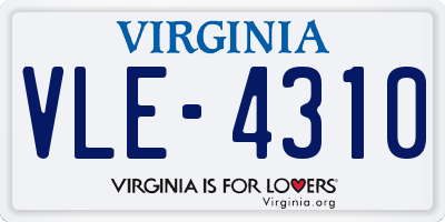 VA license plate VLE4310