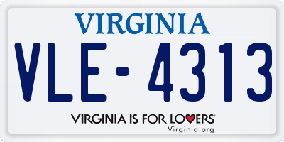 VA license plate VLE4313