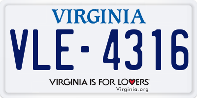 VA license plate VLE4316