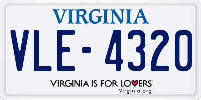 VA license plate VLE4320