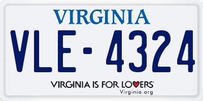 VA license plate VLE4324