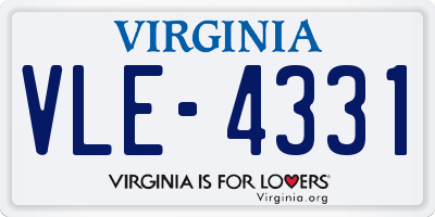 VA license plate VLE4331