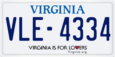 VA license plate VLE4334