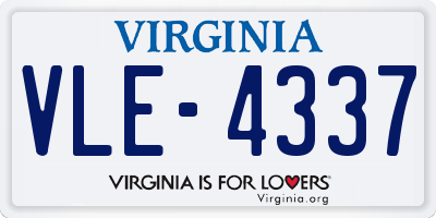 VA license plate VLE4337