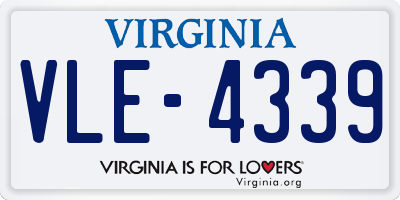VA license plate VLE4339