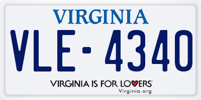 VA license plate VLE4340