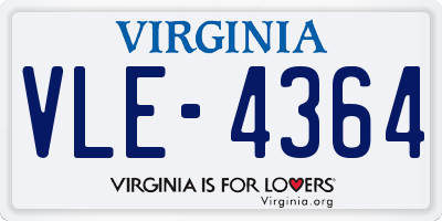 VA license plate VLE4364