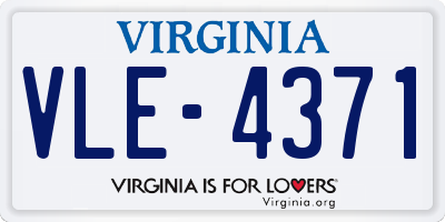 VA license plate VLE4371