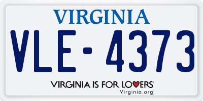 VA license plate VLE4373