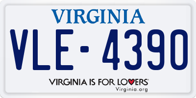 VA license plate VLE4390