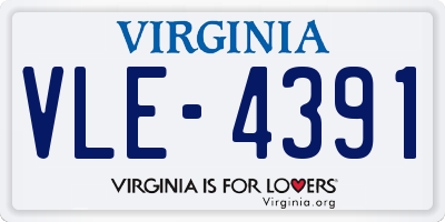 VA license plate VLE4391