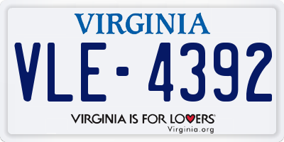 VA license plate VLE4392
