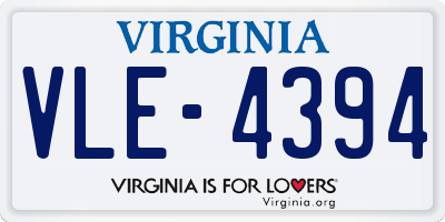 VA license plate VLE4394