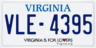 VA license plate VLE4395