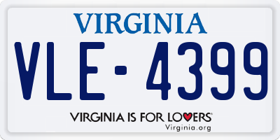 VA license plate VLE4399