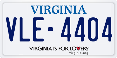 VA license plate VLE4404