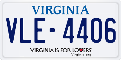 VA license plate VLE4406