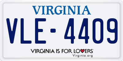VA license plate VLE4409