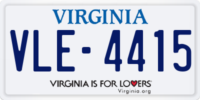 VA license plate VLE4415