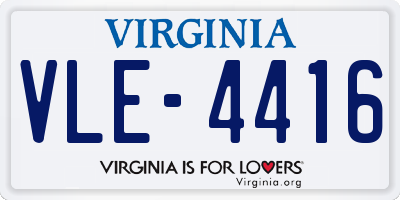 VA license plate VLE4416