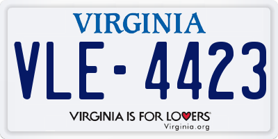 VA license plate VLE4423