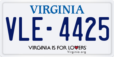 VA license plate VLE4425