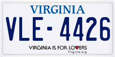 VA license plate VLE4426