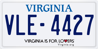 VA license plate VLE4427