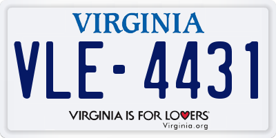 VA license plate VLE4431