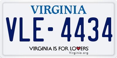 VA license plate VLE4434