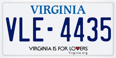 VA license plate VLE4435