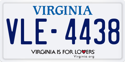 VA license plate VLE4438