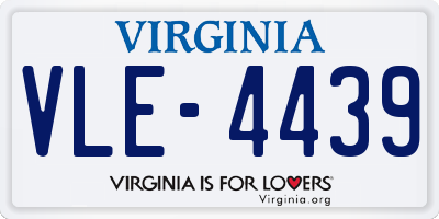 VA license plate VLE4439