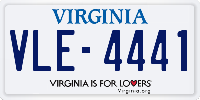 VA license plate VLE4441