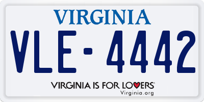 VA license plate VLE4442