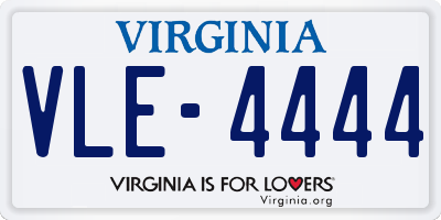 VA license plate VLE4444