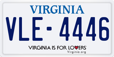 VA license plate VLE4446