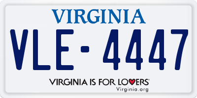 VA license plate VLE4447