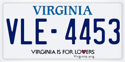VA license plate VLE4453