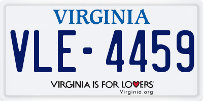 VA license plate VLE4459