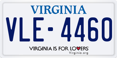 VA license plate VLE4460