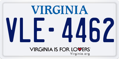 VA license plate VLE4462
