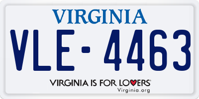VA license plate VLE4463